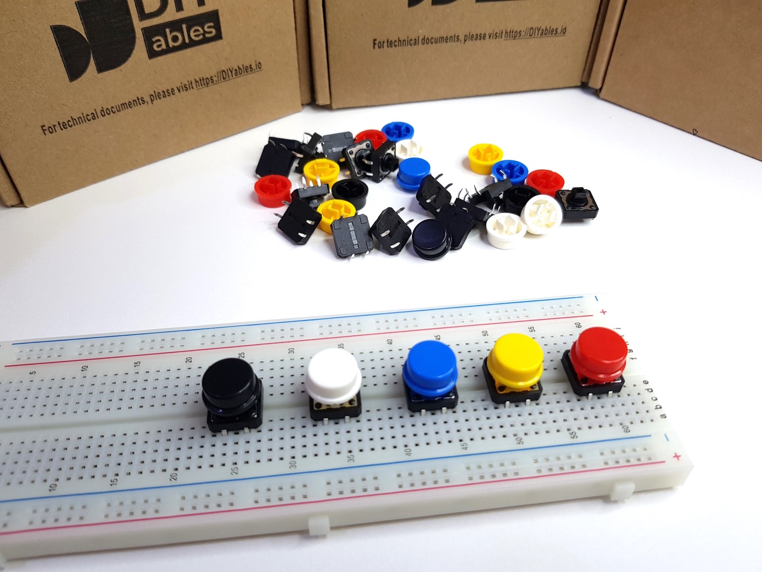 Push Button with Cap for Arduino, ESP32, ESP8266, Raspberry Pi, 20 pairs