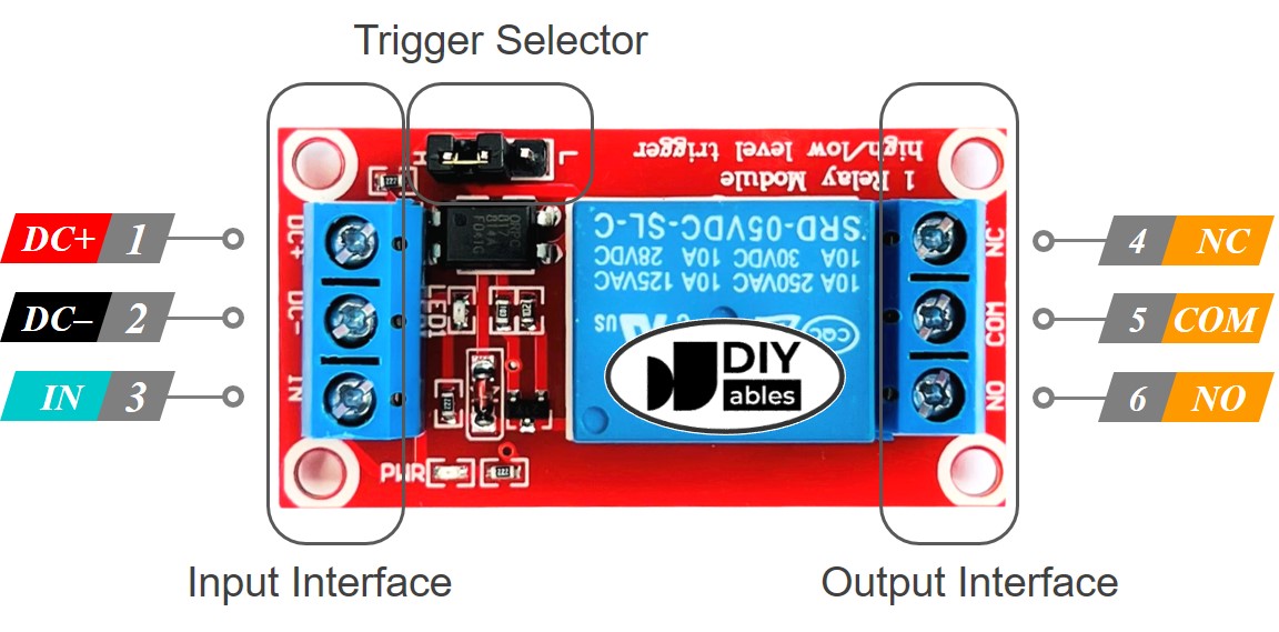 relay 1-channel pinout