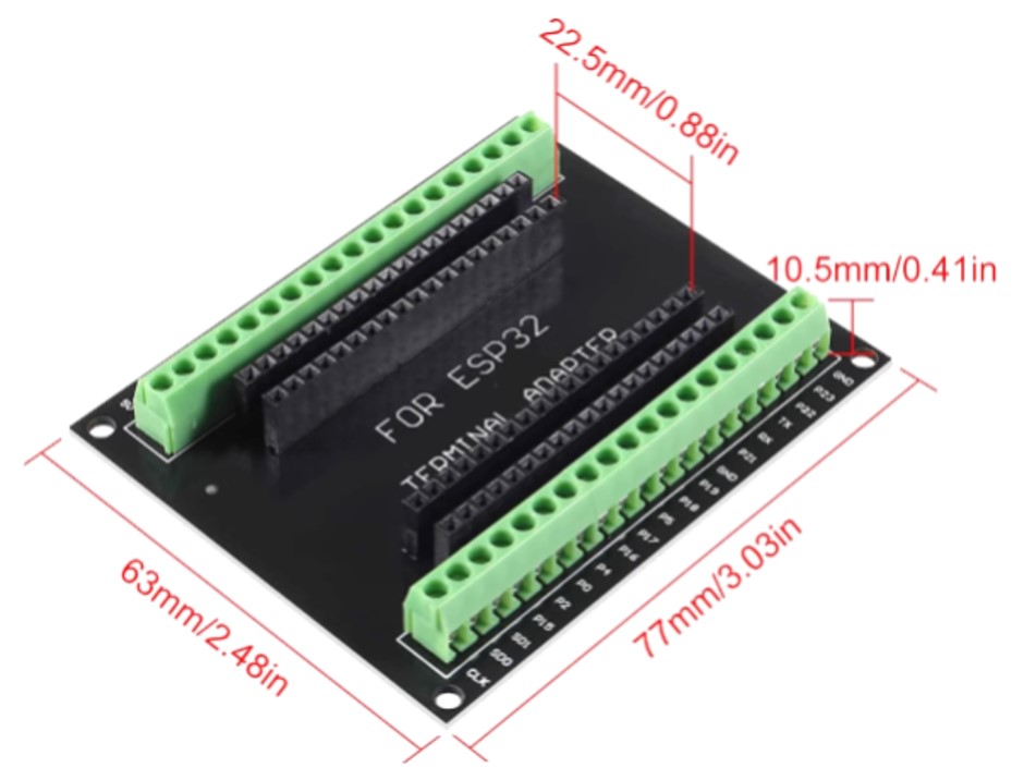 Screw Terminal Adapter for 38-pin ESP32 board