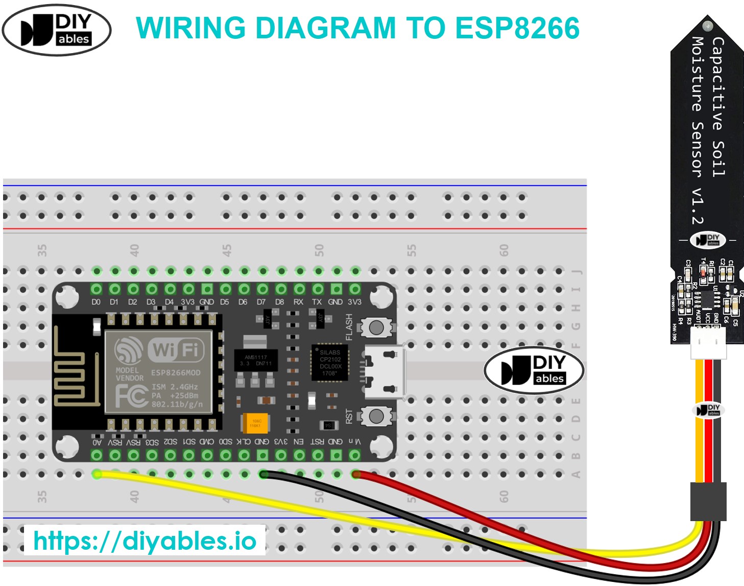 DIYables DHT22 Temperature and Humidity Sensor Module for Arduino, ESP32,  ESP8266, Raspberry Pi