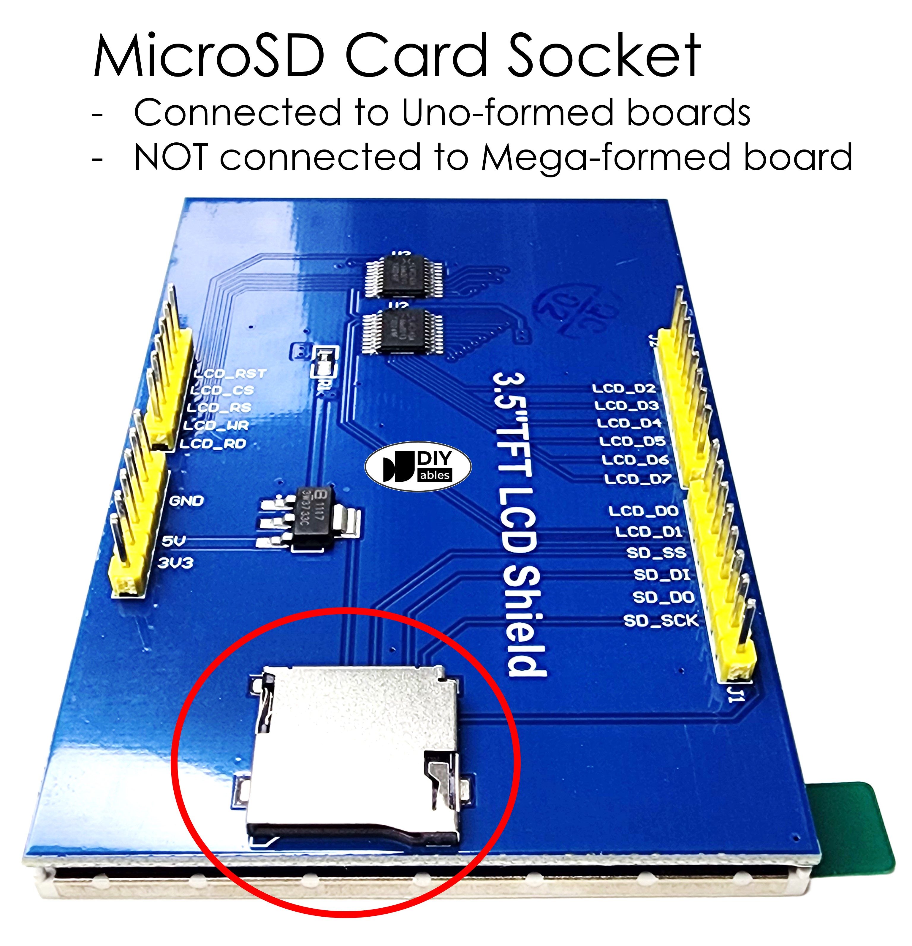 3.5 Inch Color TFT LCD Display Screen Module, 320x480, Non-Touch for Arduino Uno and Mega, ILI9486 8-Bit Parallel Interface