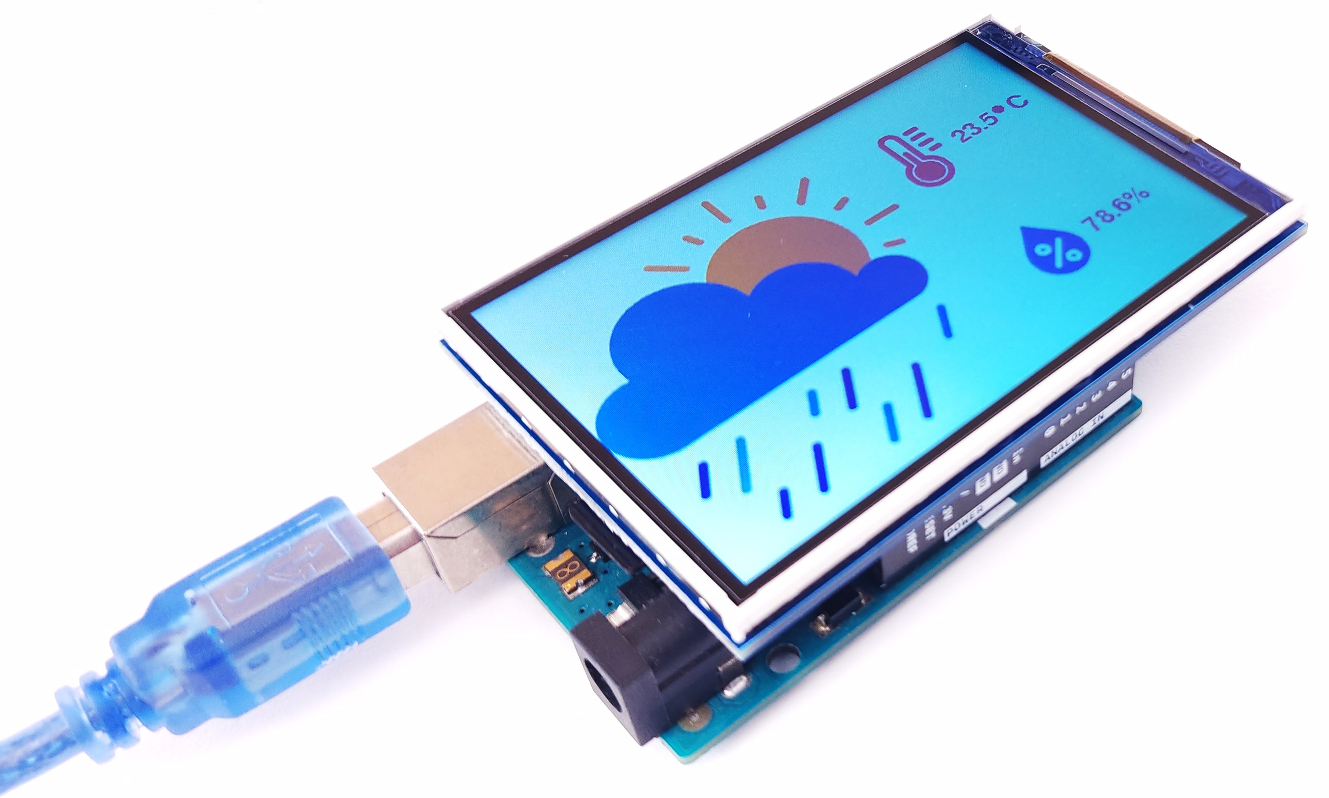 3.5 Inch Color TFT LCD Display Screen Module, 320x480, Non-Touch for Arduino Uno and Mega, ILI9486 8-Bit Parallel Interface