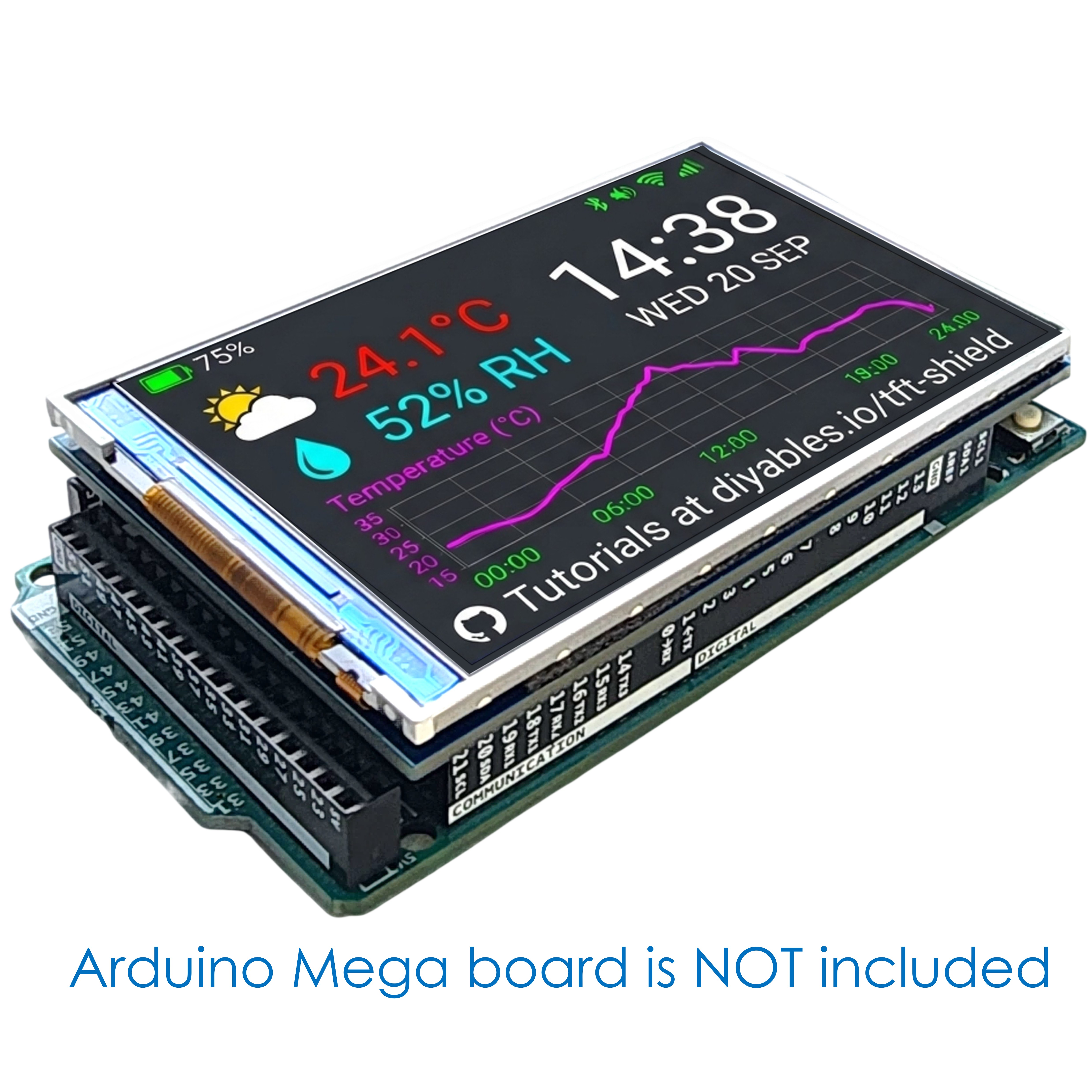 Plug-and-play Arduino LCD shield with vibrant color display and tutorials
