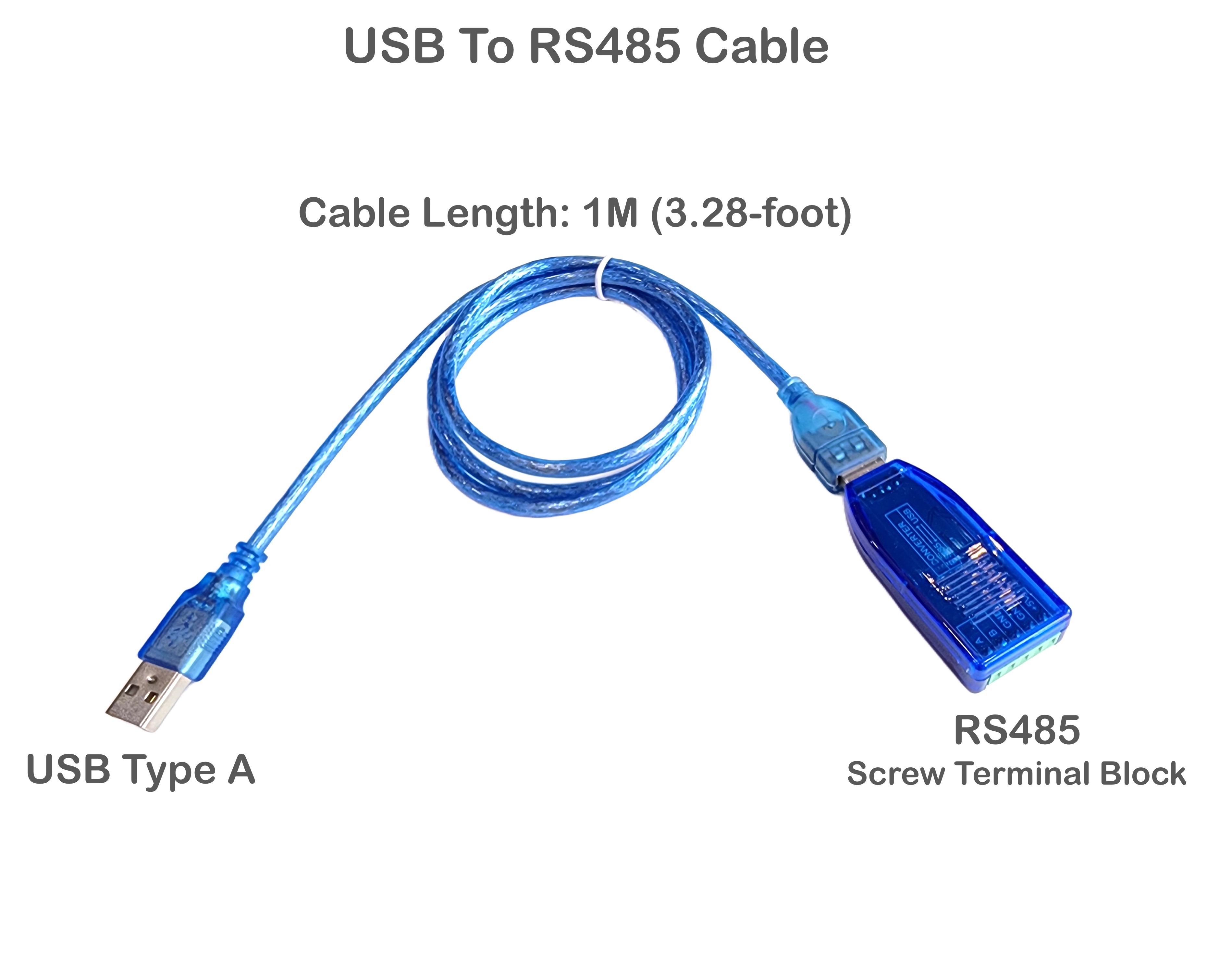 RS485 USB Cable - 1 Meter High-Speed Data Cable for RS485 Serial Communication